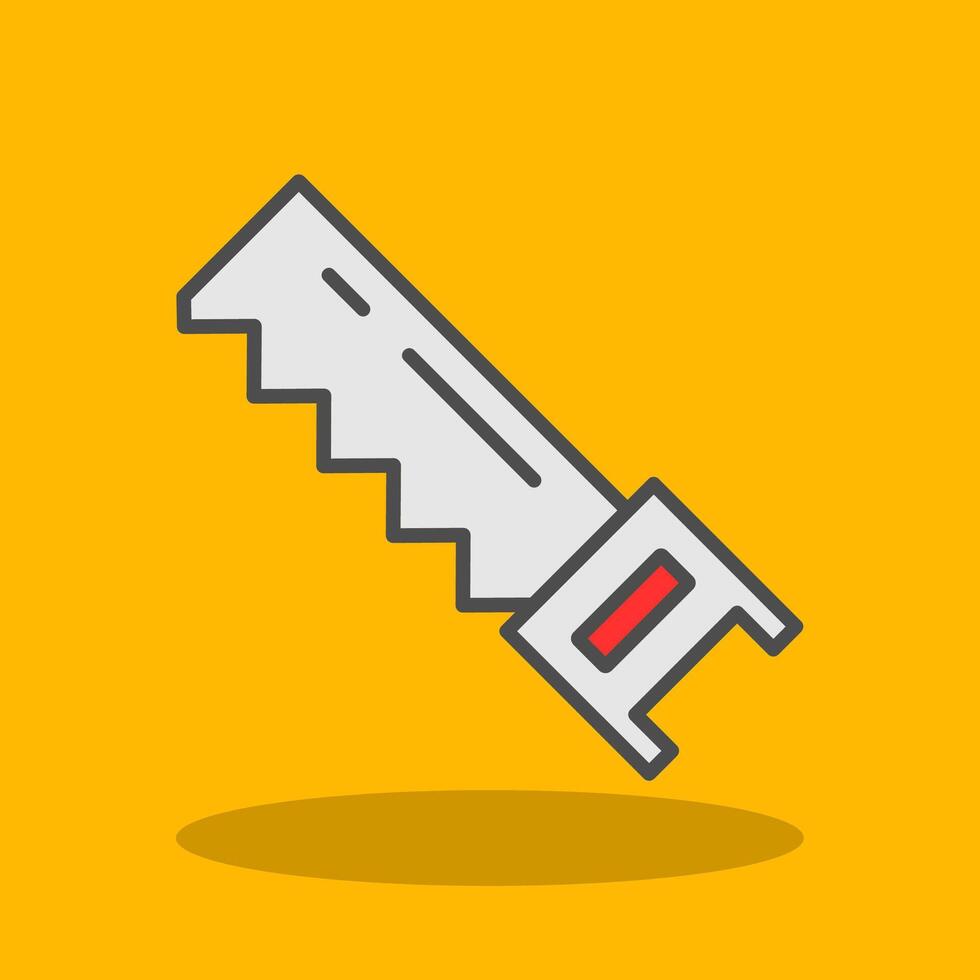 Hand Saw Filled Shadow Icon vector