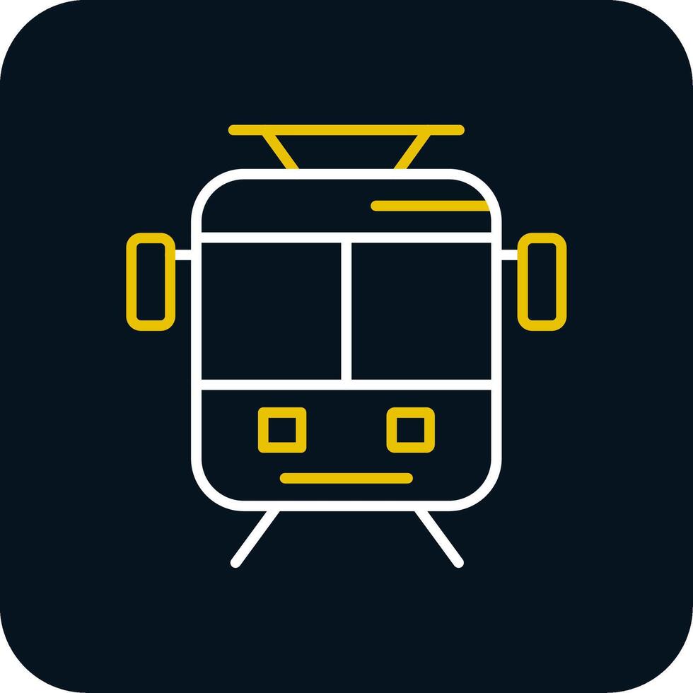 Old Tram Line Yellow White Icon vector