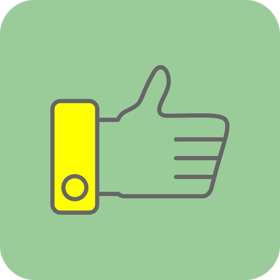 Like Filled Yellow Icon vector