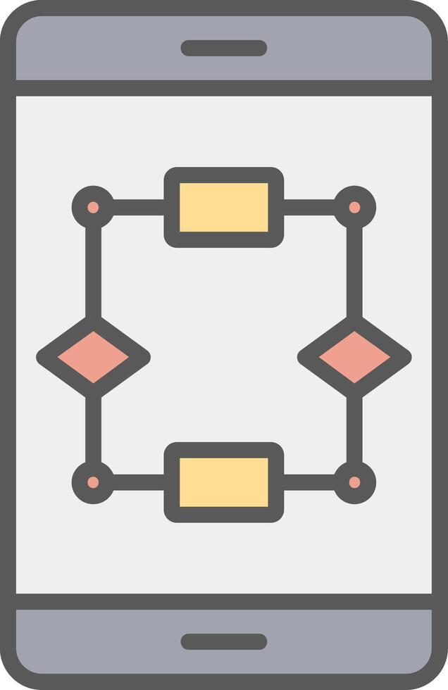 Algorithm Line Filled Light Icon vector