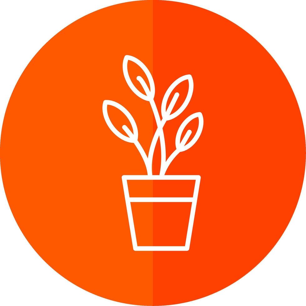 Dumb Cane Line Red Circle Icon vector