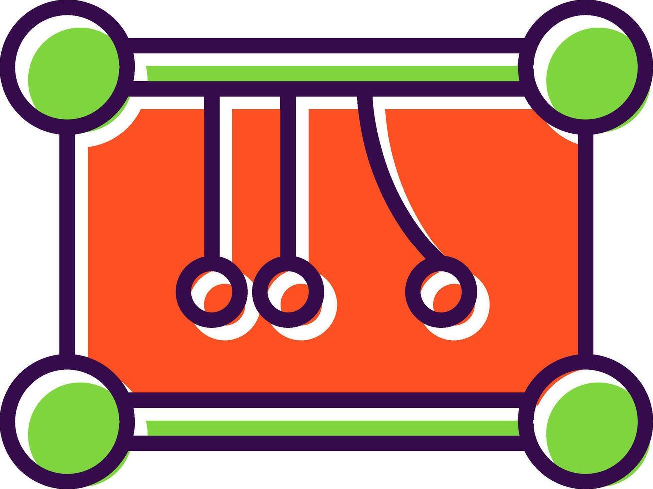 Newtons Cradle filled Design Icon vector