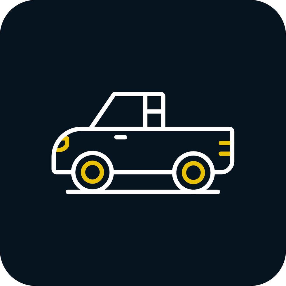 Pickup Line Yellow White Icon vector