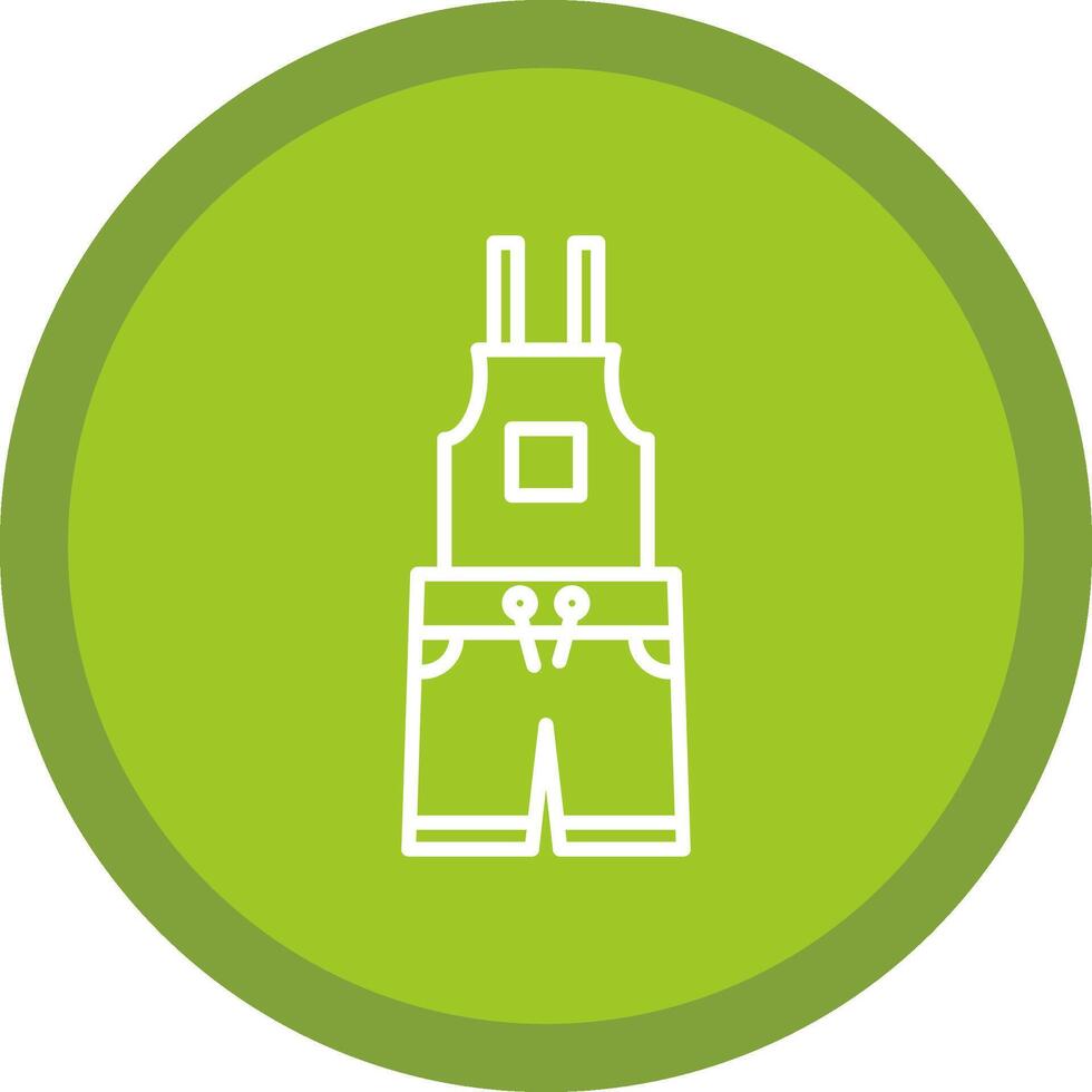 Dungarees Line Multi Circle Icon vector