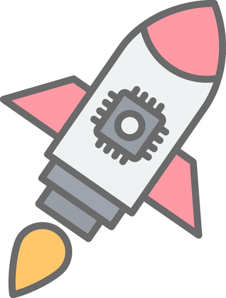 Rocket Line Filled Light Icon vector