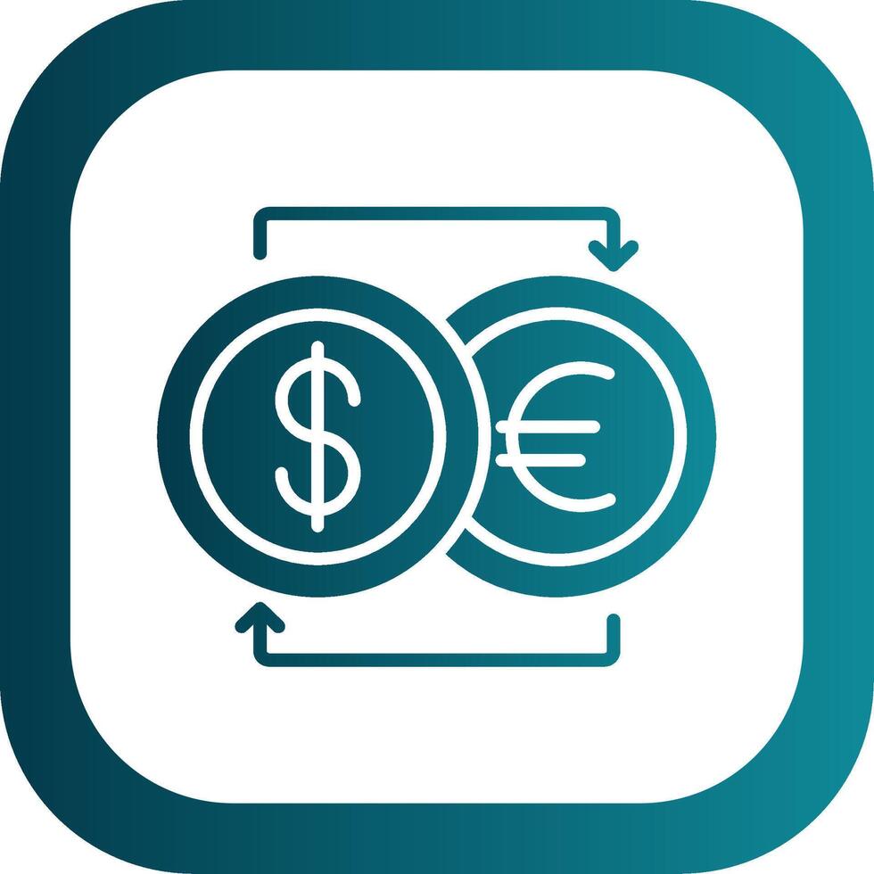 Currency Exchnage Glyph Gradient Corner Icon vector