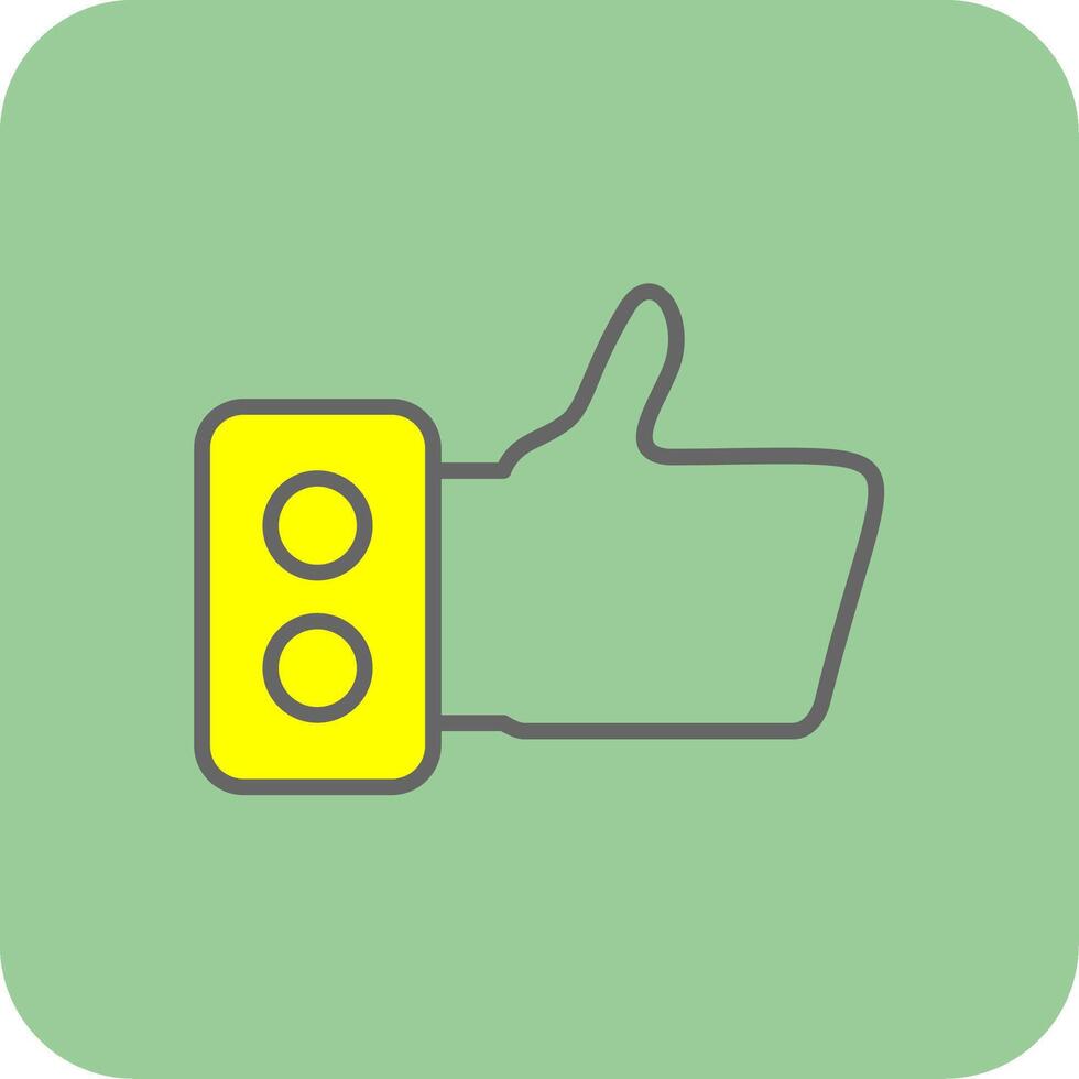 Like Filled Yellow Icon vector