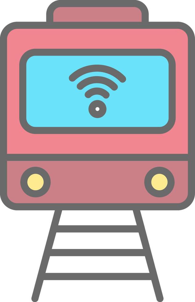 Train Line Filled Light Icon vector