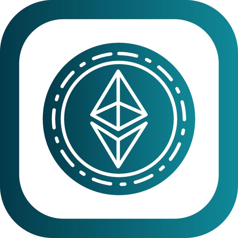 Ethereum Coin Glyph Gradient Corner Icon vector