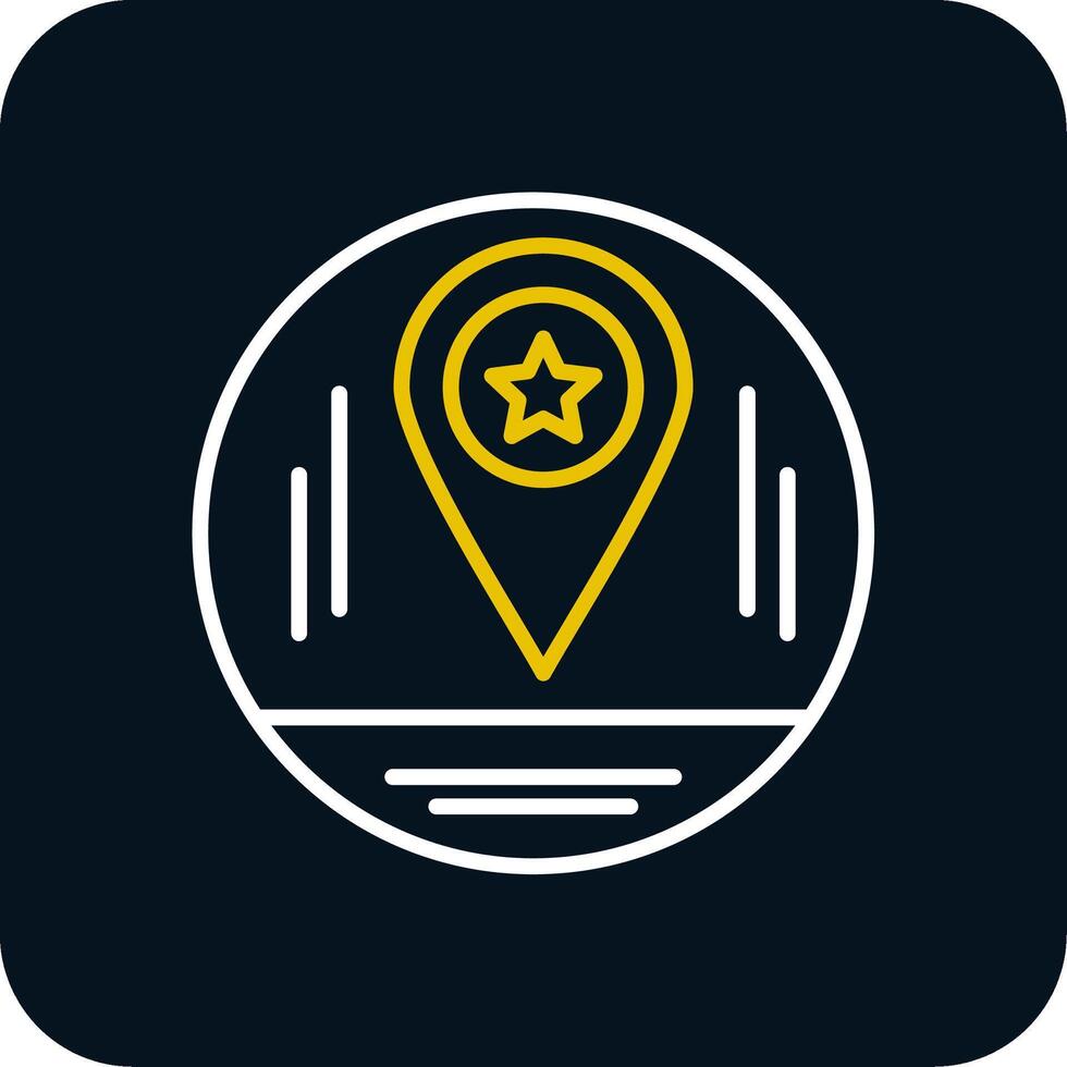 Map Marker Line Yellow White Icon vector