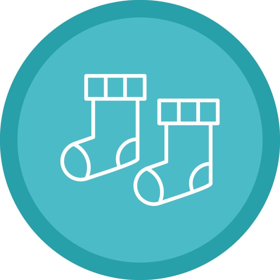 Socks Line Multi Circle Icon vector