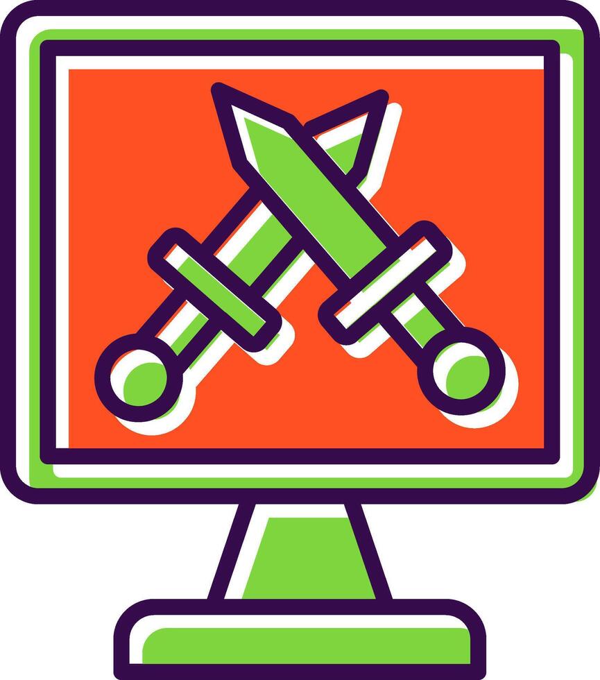 Monitor Screen filled Design Icon vector