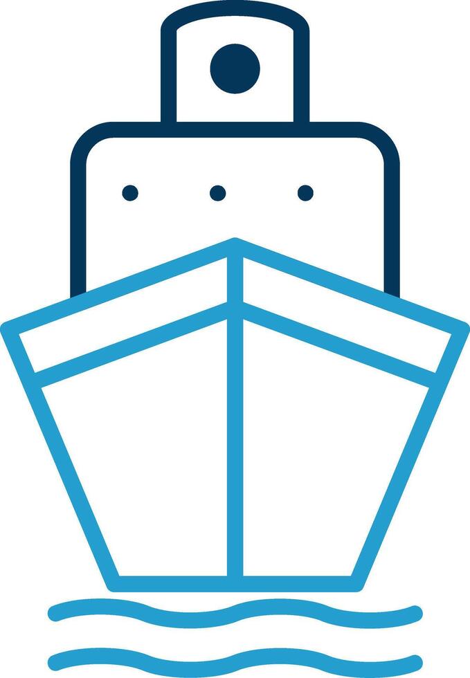 Boat Line Blue Two Color Icon vector