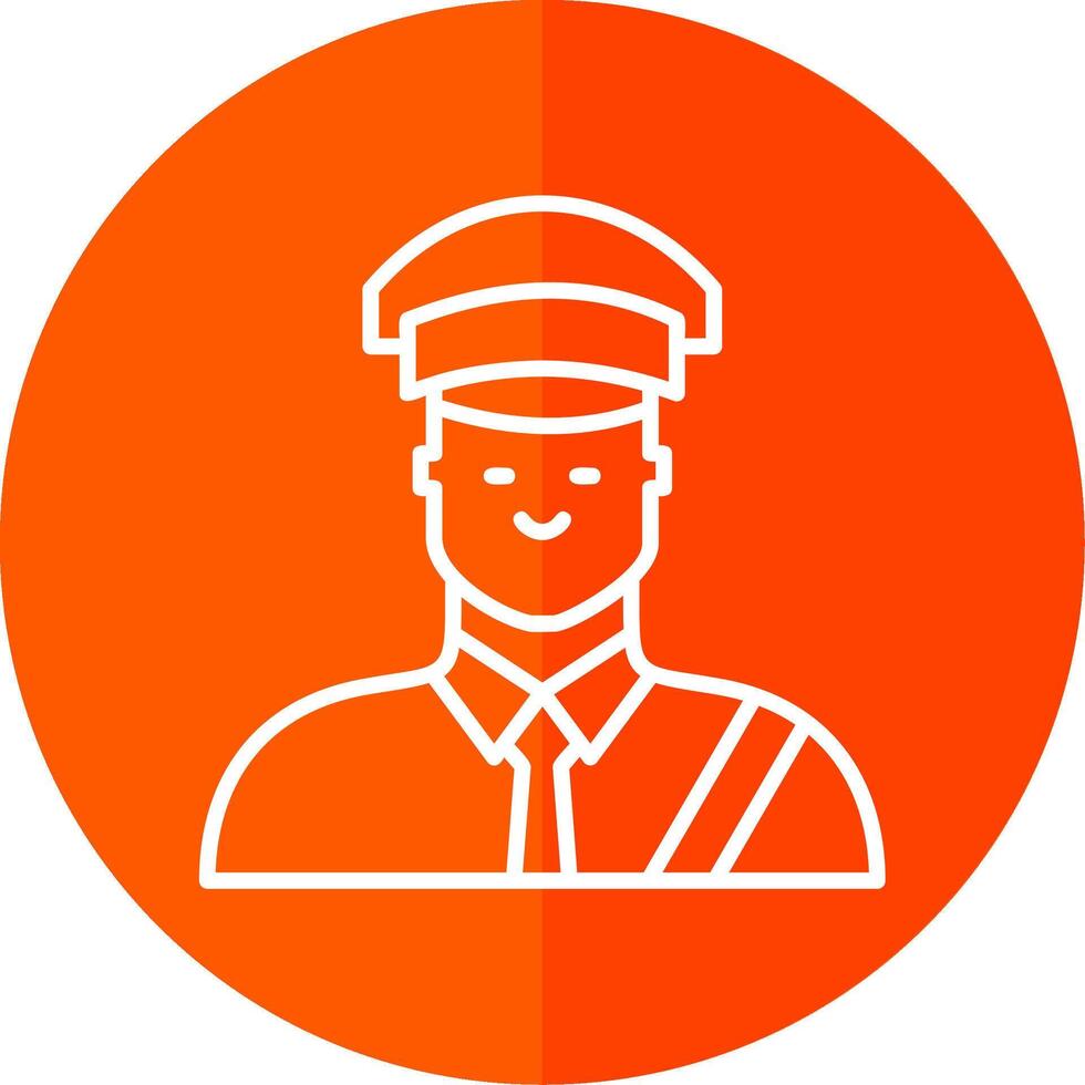 Custom Officer Line Yellow White Icon vector