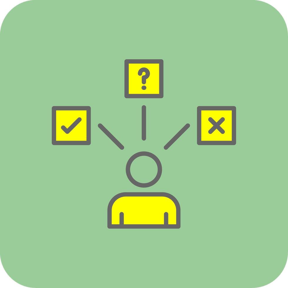 Decide Filled Yellow Icon vector