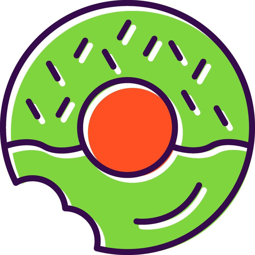 rosquilla lleno diseño icono vector