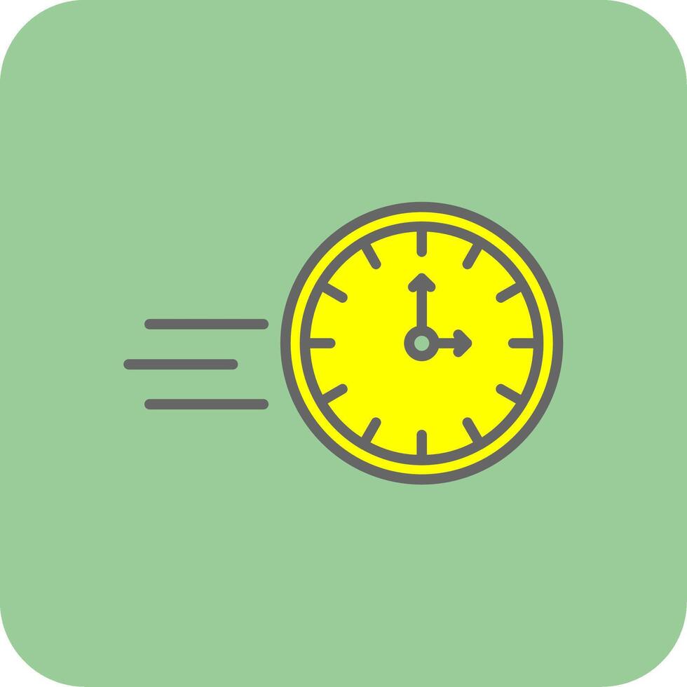 On Time Filled Yellow Icon vector