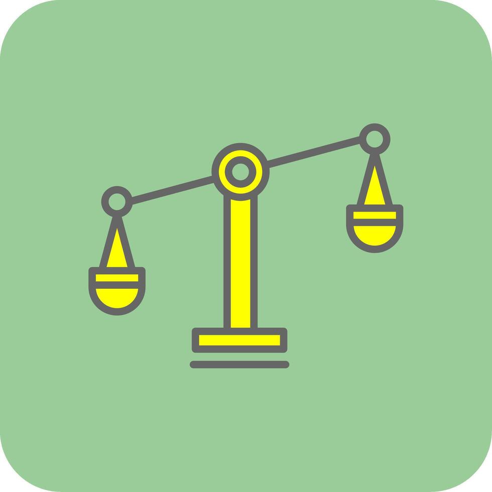 Balance Scale Filled Yellow Icon vector