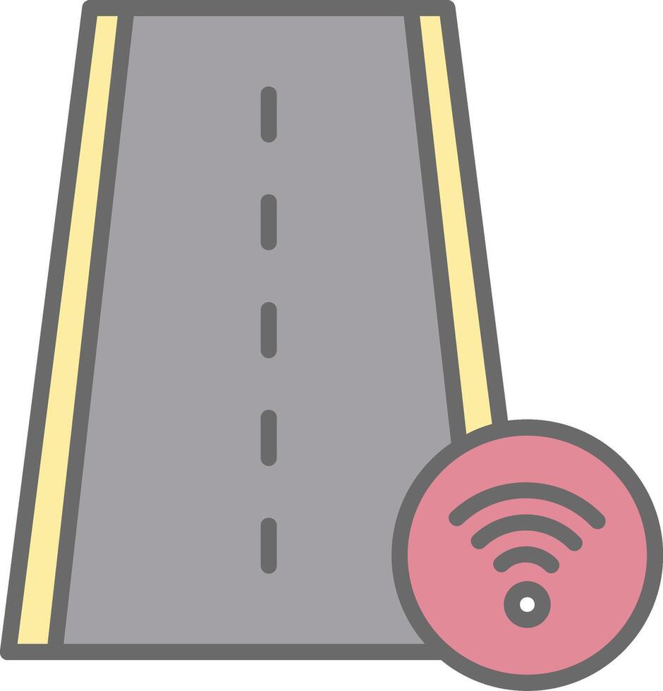 Road Line Filled Light Icon vector