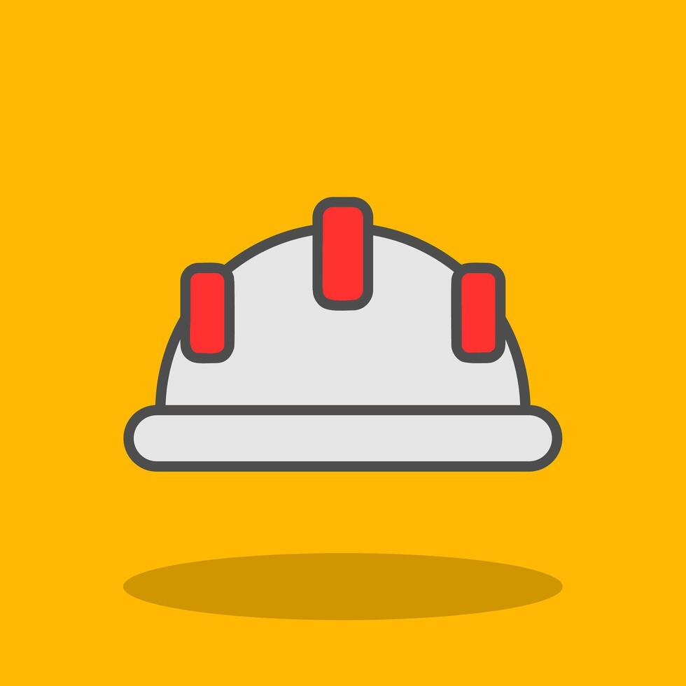 Hard Hat Filled Shadow Icon vector