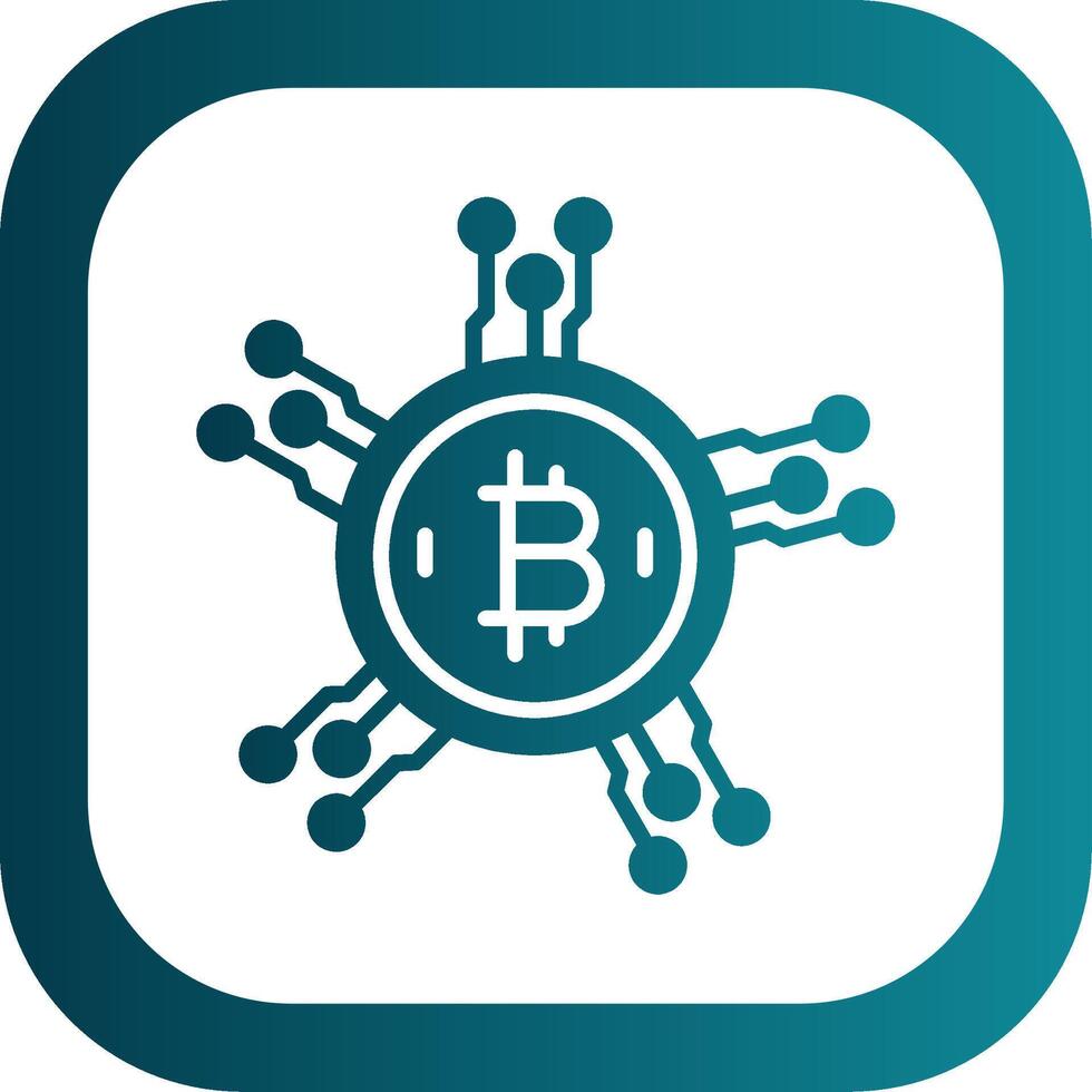 Bitcoin Network Glyph Gradient Corner Icon vector