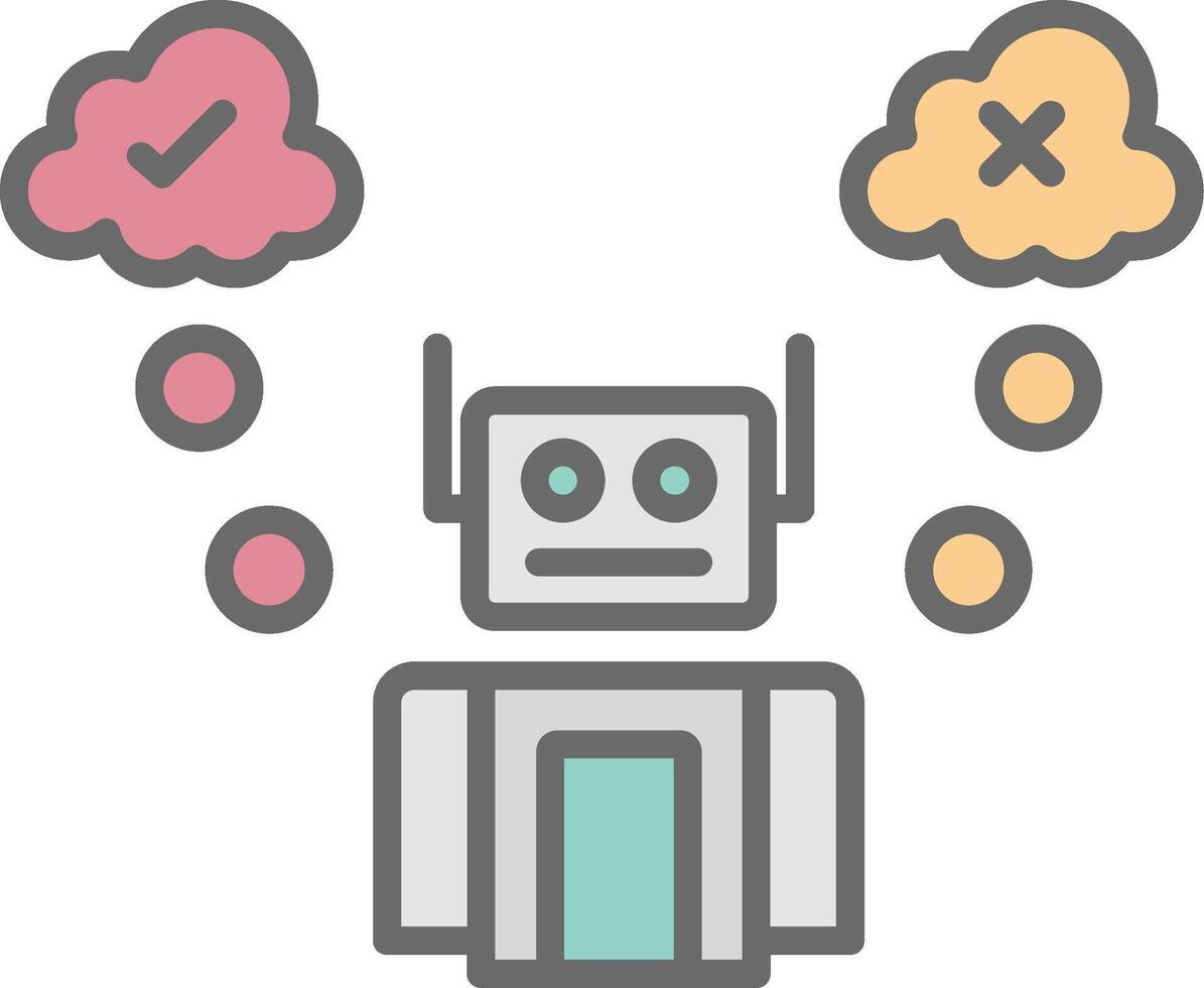 Robot Line Filled Light Icon vector