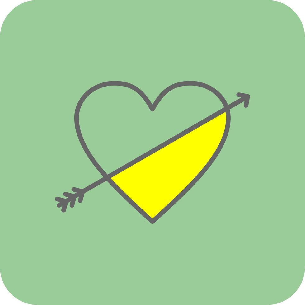 Heart Filled Yellow Icon vector