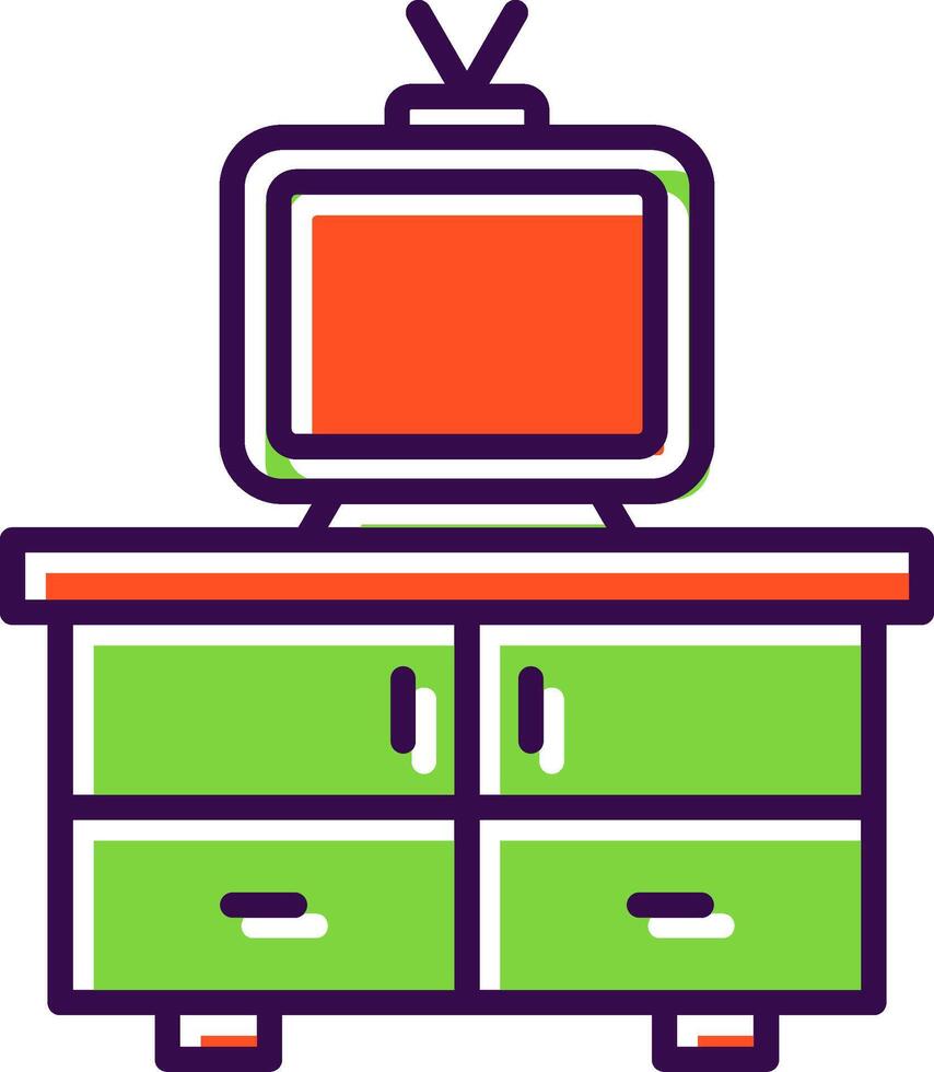 Tv Table filled Design Icon vector