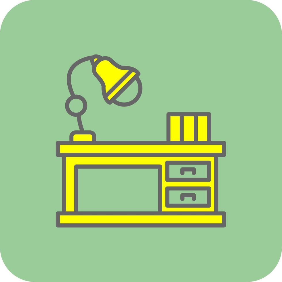 Office Desk Filled Yellow Icon vector