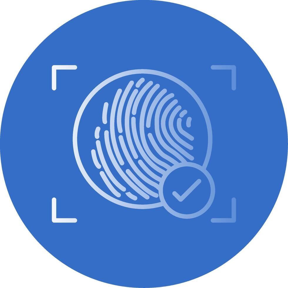 Fingerprint Flat Bubble Icon vector