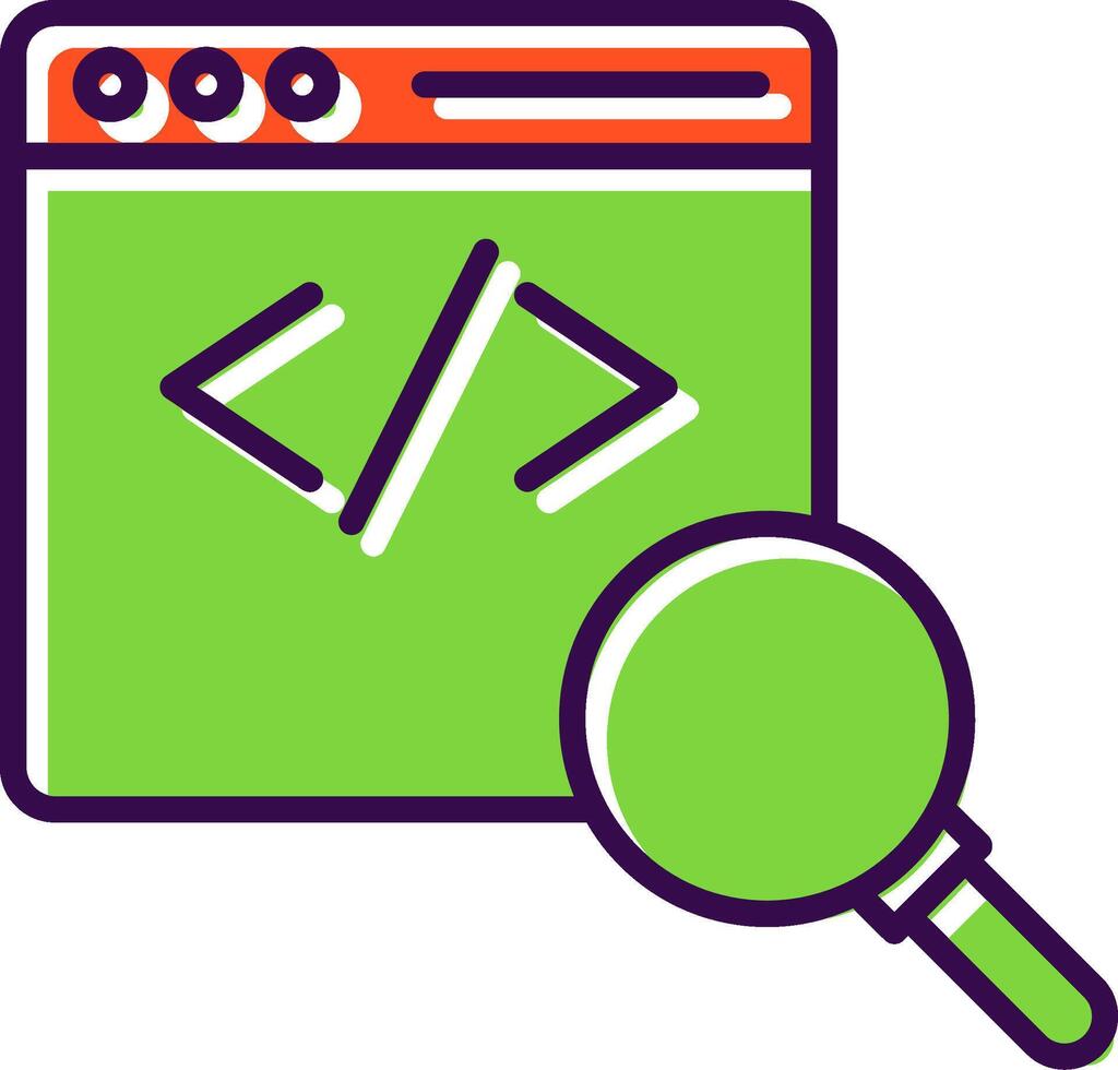 Code Review filled Design Icon vector