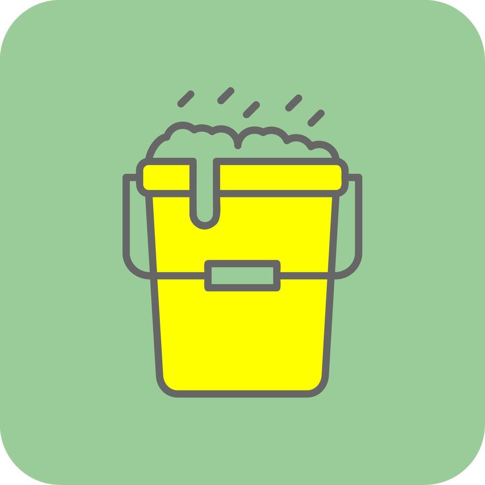 Bucket Filled Yellow Icon vector