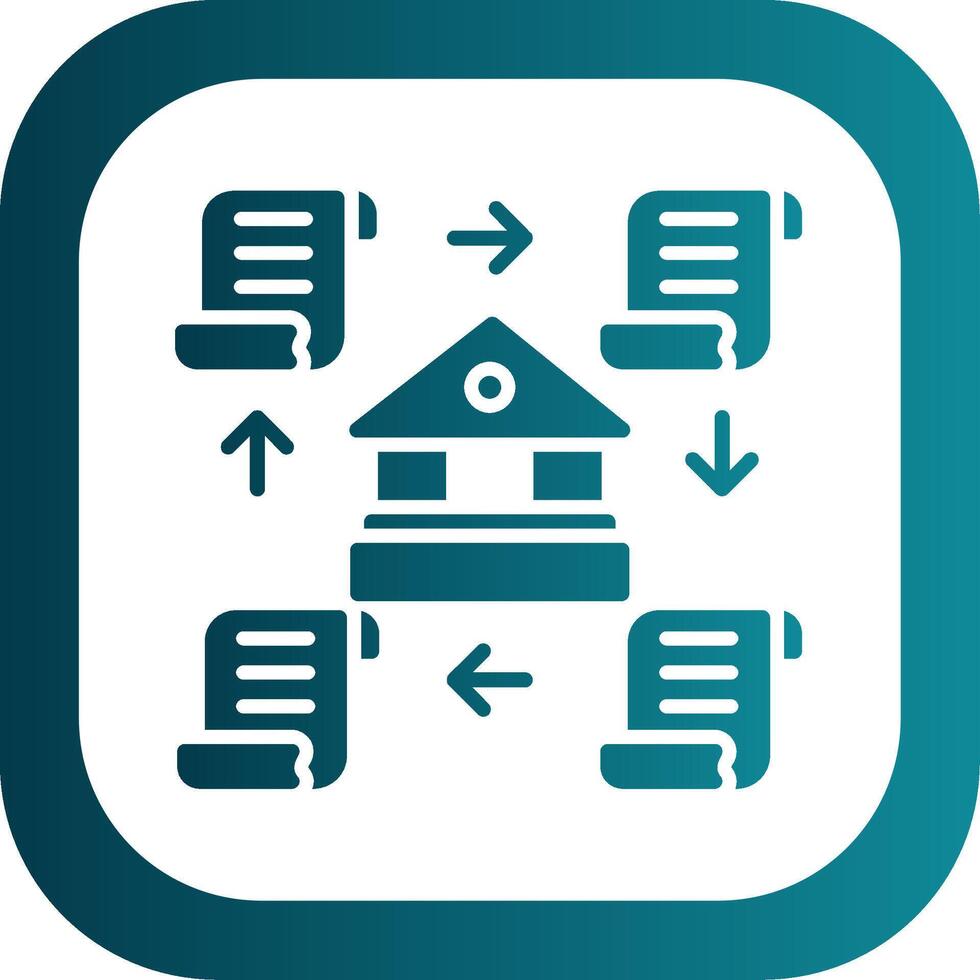 Distributed Ledger Glyph Gradient Corner Icon vector