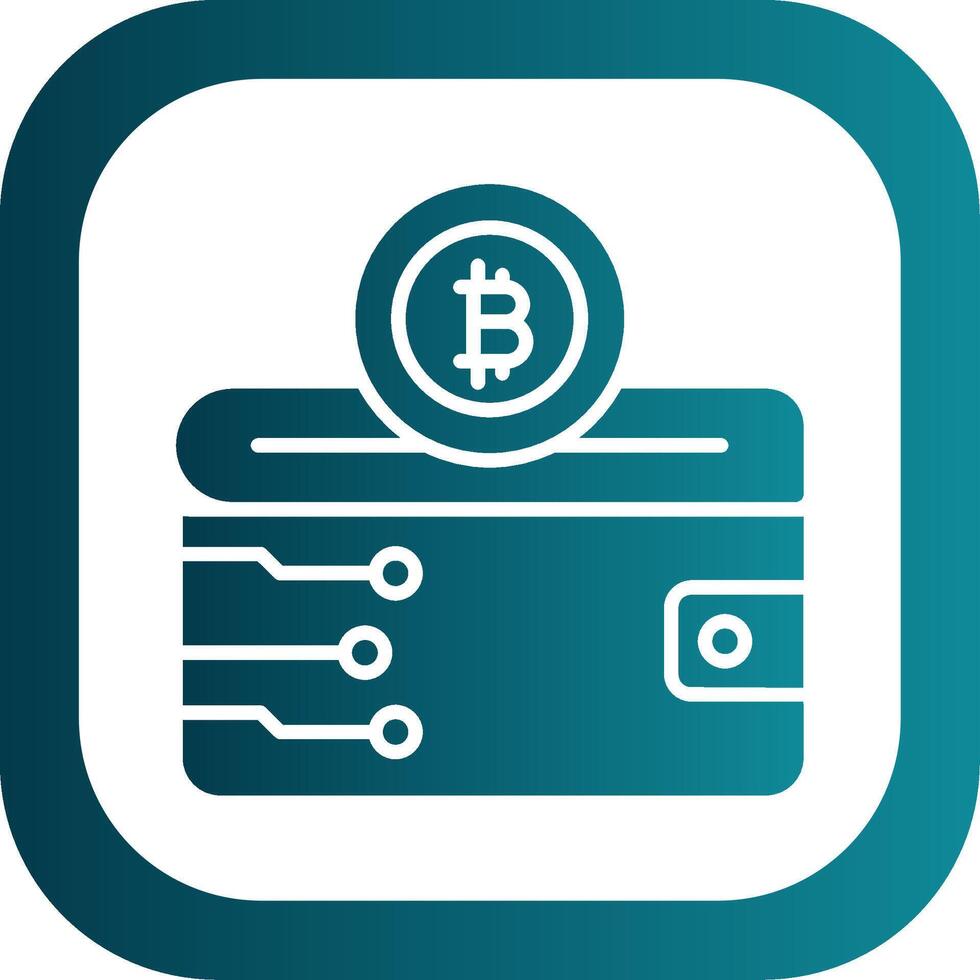 Cryptocurrency Wallet Glyph Gradient Corner Icon vector