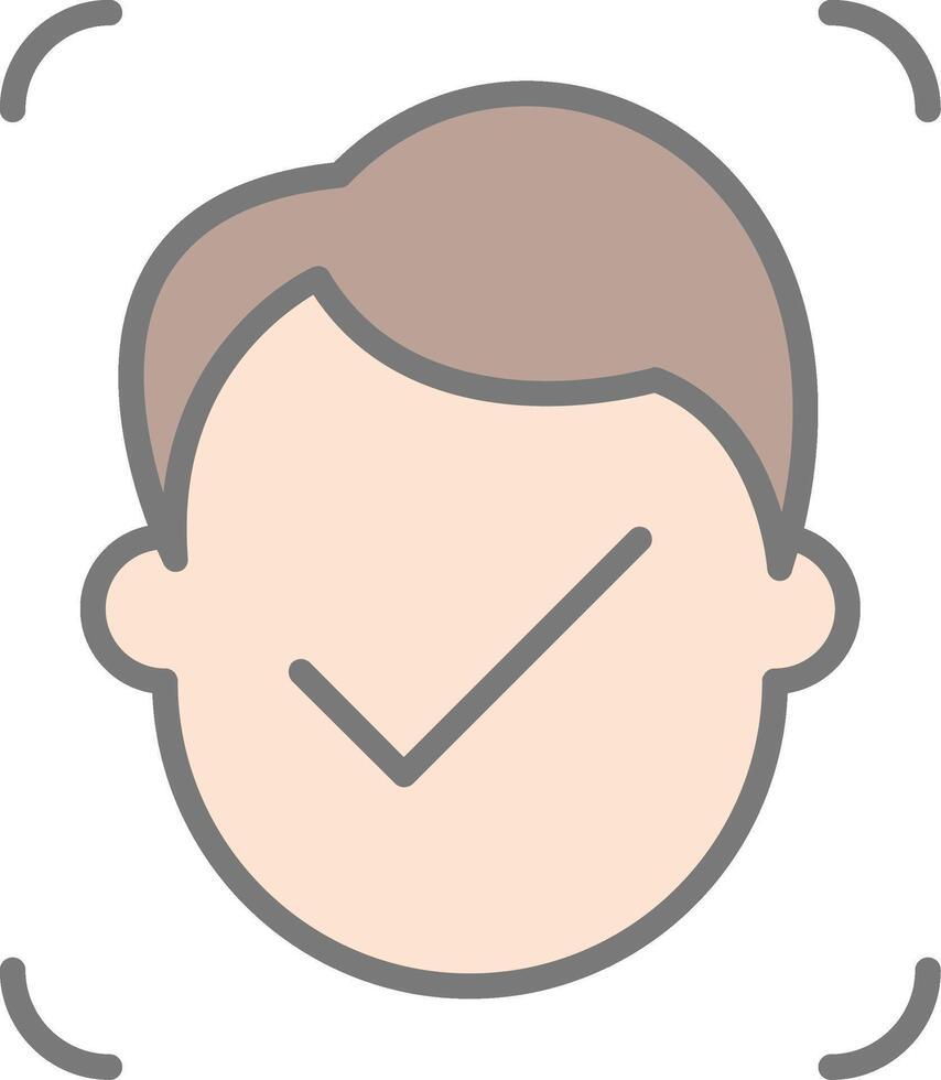 Facial Recognition Line Filled Light Icon vector