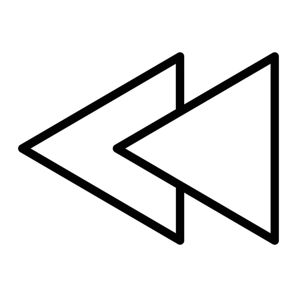 Backward Line Icon Design vector