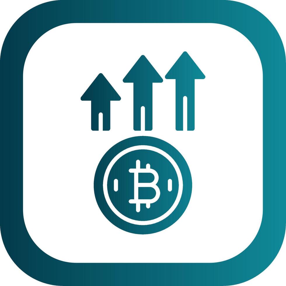Bitcoin Up Glyph Gradient Corner Icon vector