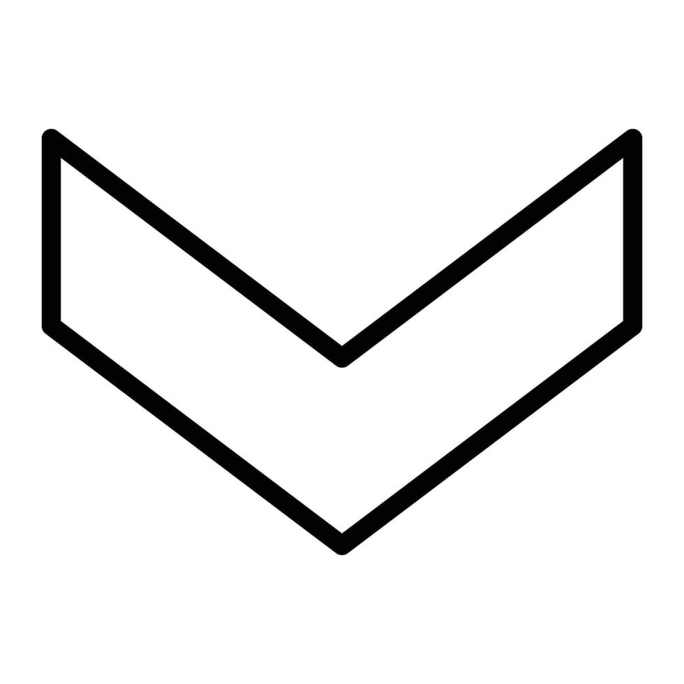 Down Chevron Line Icon Design vector