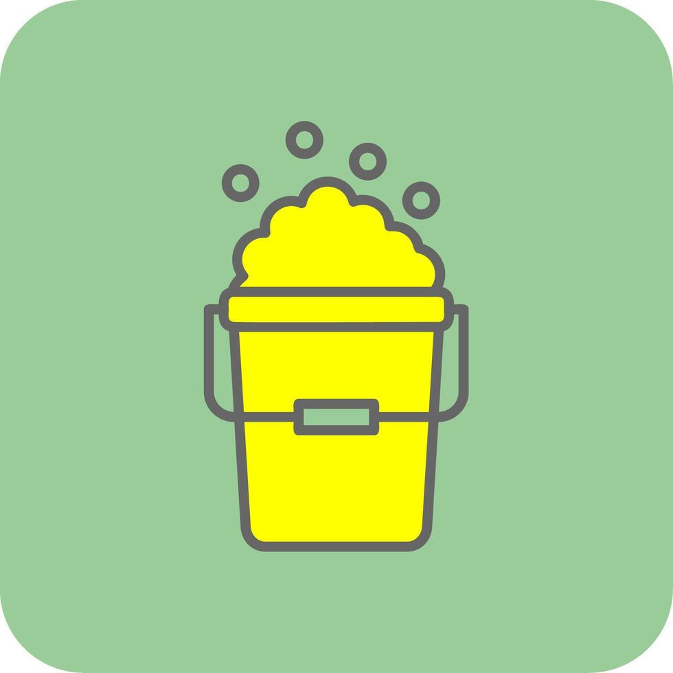 Bucket Filled Yellow Icon vector