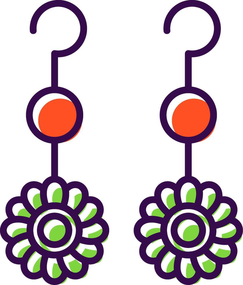 Earrings filled Design Icon vector