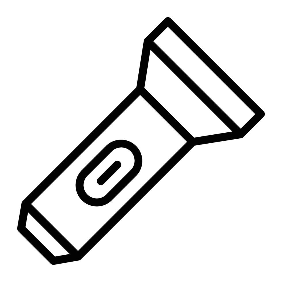 Flashlight Line Icon Design vector