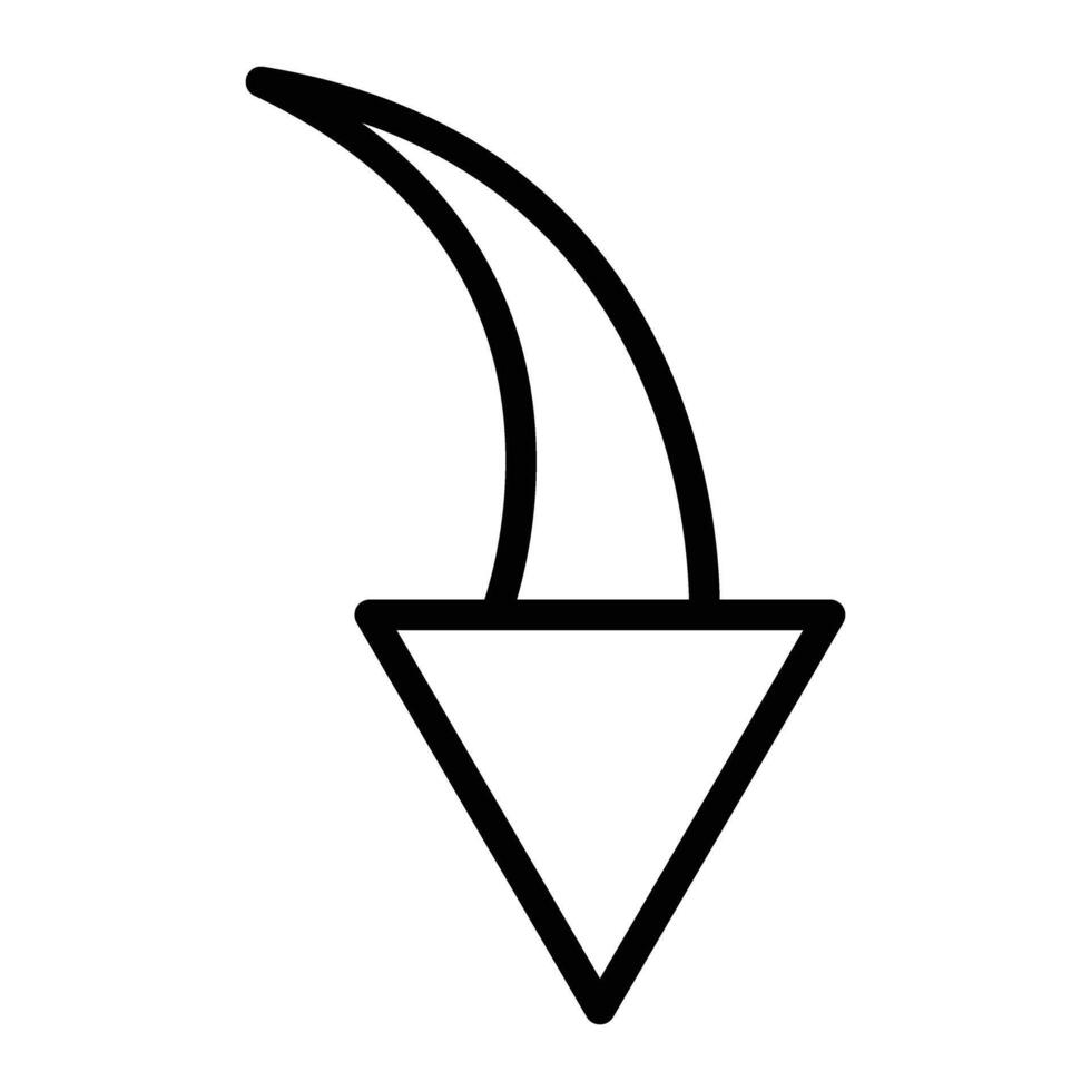 Curved Down Line Icon Design vector