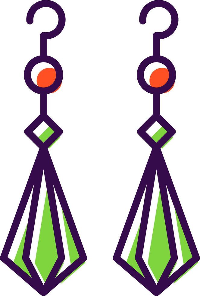 Earrings filled Design Icon vector