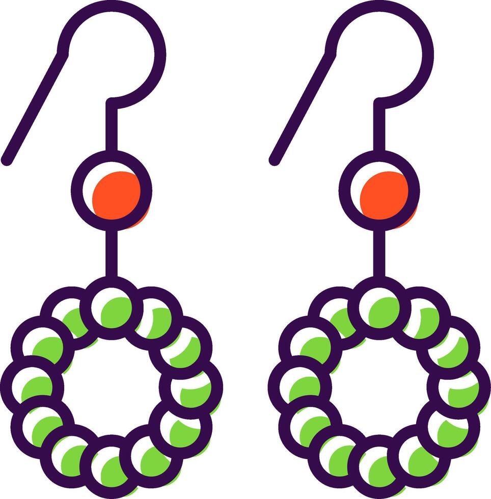 Earrings filled Design Icon vector