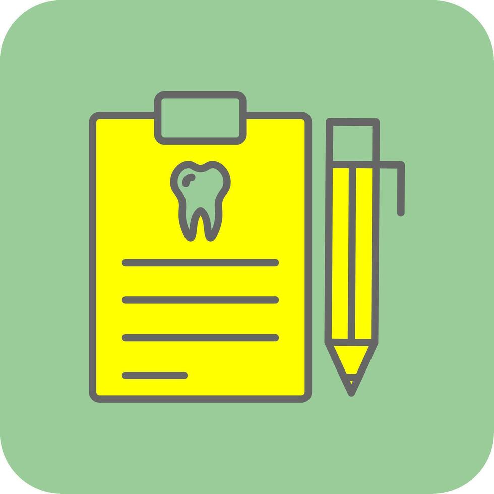 Dental Report Filled Yellow Icon vector