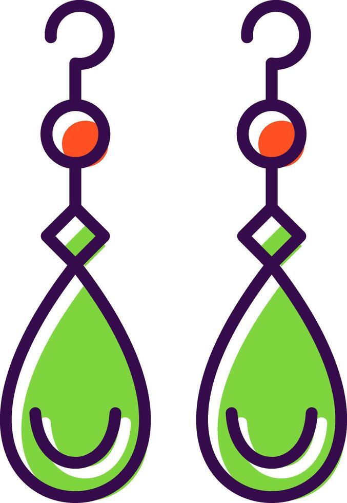 Earrings filled Design Icon vector