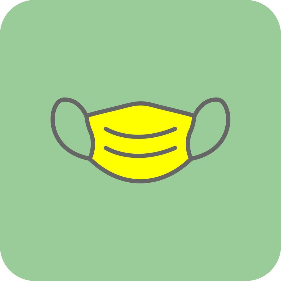 Face Mask Filled Yellow Icon vector