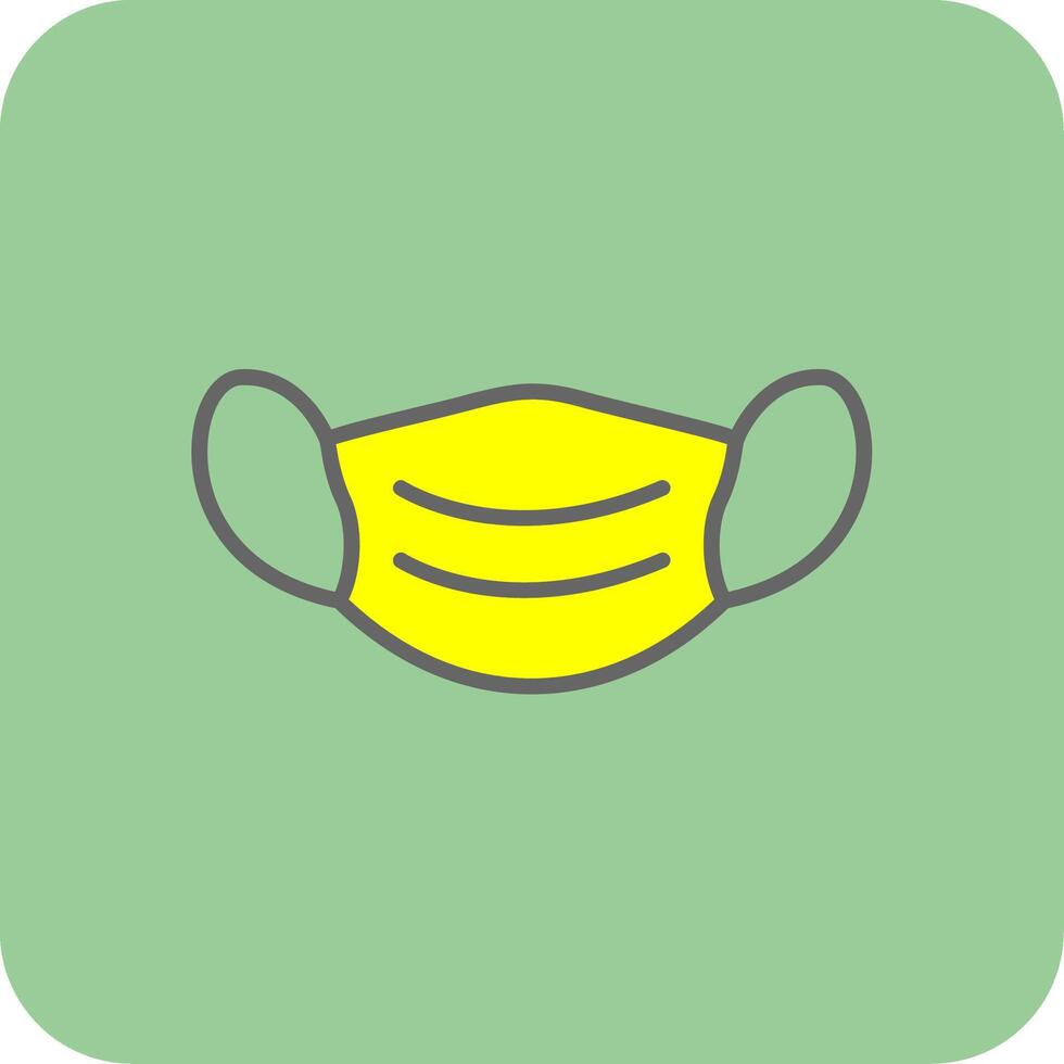 Face Mask Filled Yellow Icon vector