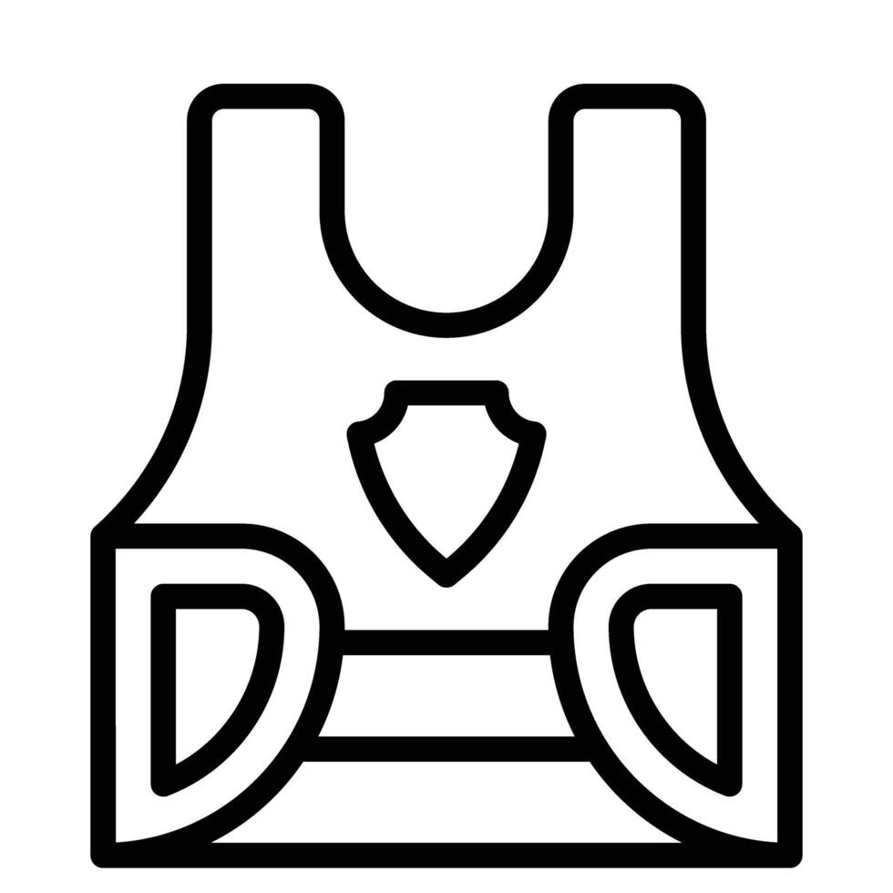 Bullet Proof Vest Line Icon Design vector