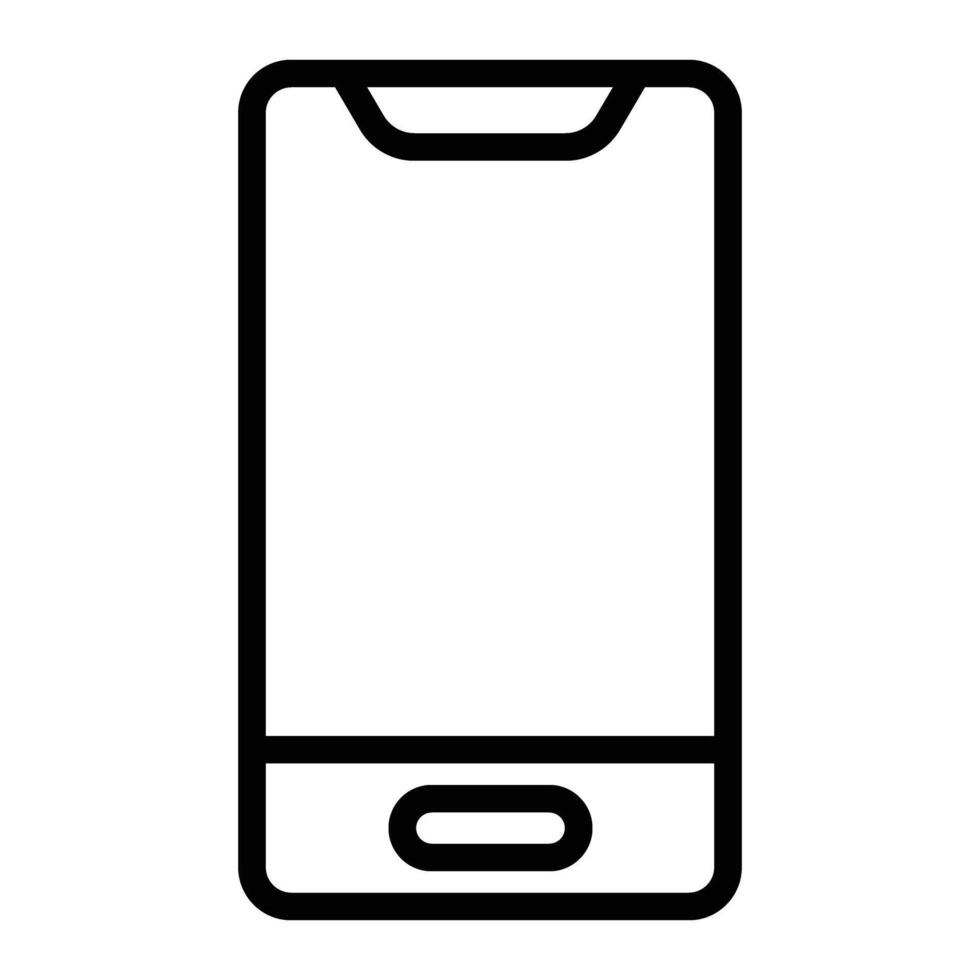 Cellular Phone Line Icon Design vector